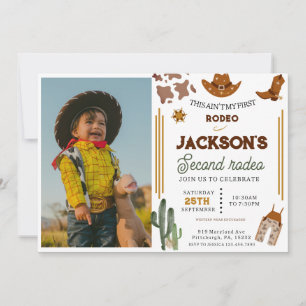 Invitation Ain't My First Rodeo Cowboy photo 2e anniversaire
