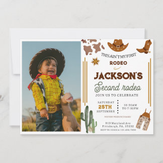 Invitation Ain't My First Rodeo Cowboy photo 2e anniversaire