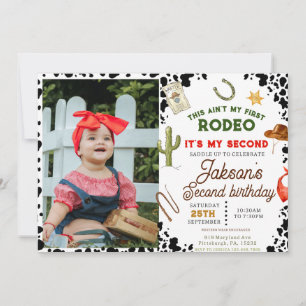 Invitation Ain't My First Rodeo Cowboy photo 2e anniversaire