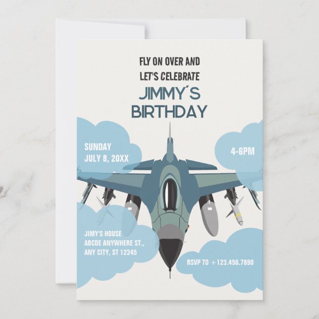 INVITATION AIR PLANE VOL ANNIVERSAIRE (Devant)