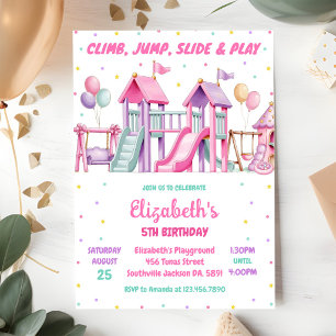 Invitation Aire de jeux, Bounce Jump, Anniversaire Trampoline