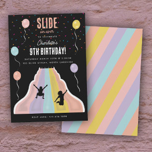 Invitation Aire de jeux Toboggan Intérieur Fête d'anniversair
