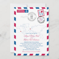 Airmail Heart UK et California USA Mariage