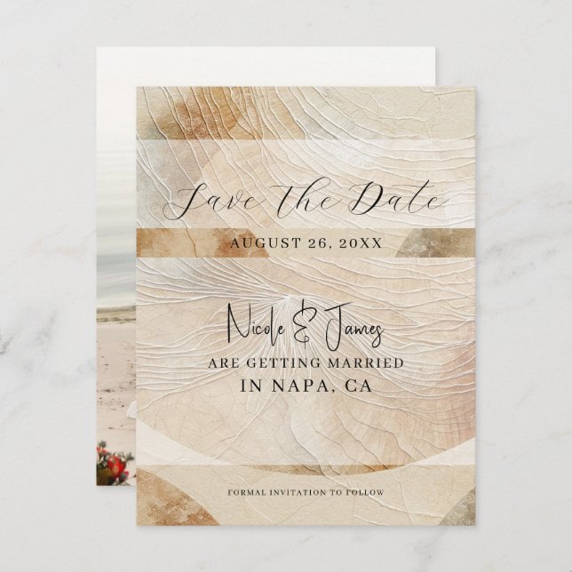 Invitation Airy Neutral Natural Element Boho Enregistrer la d (Devant / Derrière)