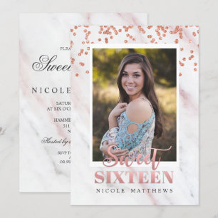Invitation AJOUTER LA PHOTO - Moderne Sweet 16 nvitation