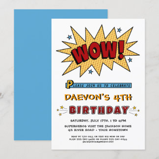 Invitation Ajouter le nom 4TH ou n'importe quel âge Anniversa