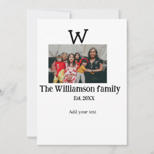 Invitation Ajouter le nom de famille photo année rustique Réu