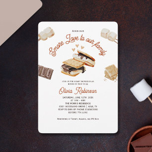 Invitation Ajouter S’More Love à notre Baby shower familial