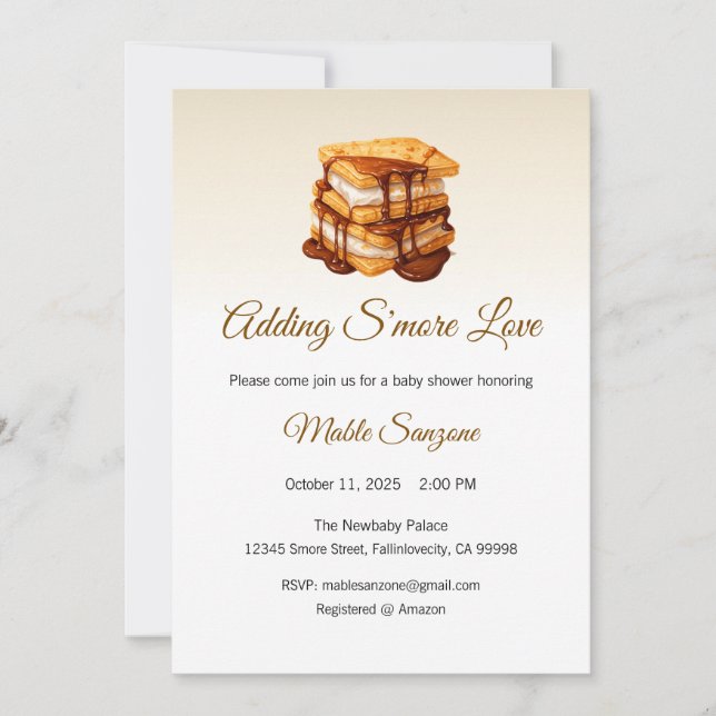 Invitation Ajouter S'more Love Invitation, Baby shower (Devant)