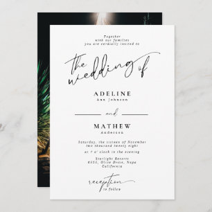 Invitation Ajouter un Mariage de script moderne photo personn