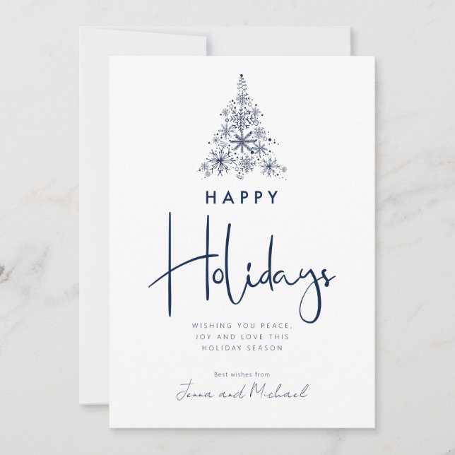 Invitation AJOUTER VOTRE PHOTO | Arbre à neige (Devant)