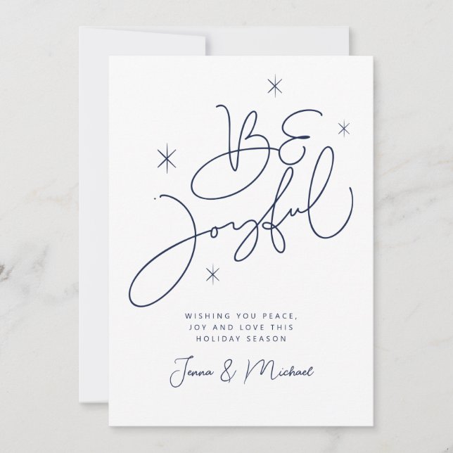 Invitation AJOUTER VOTRE PHOTO | Joyeux Noël Sois Joyeux (Devant)