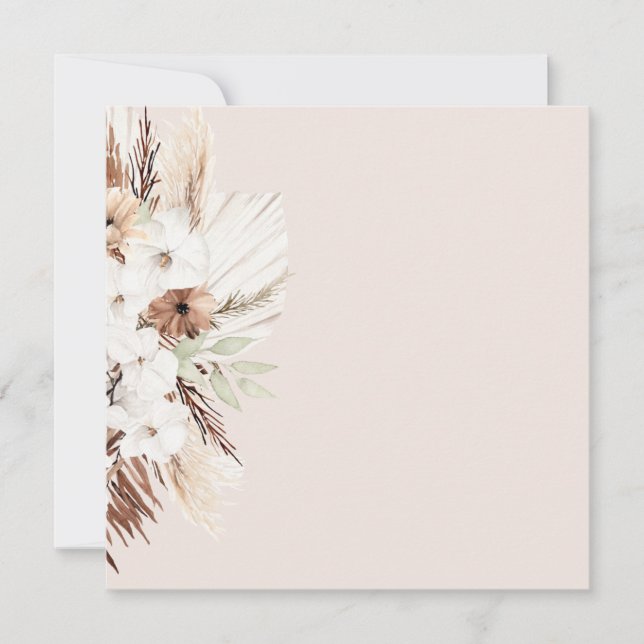 Invitation ajouter votre texte pampas grass terre cuite (Devant)