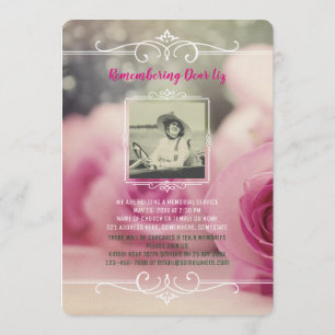 Invitation Ajoutez vos propres roses de rose de cérémonie
