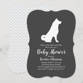 Invitation Akita Dog Baby shower genre neutre