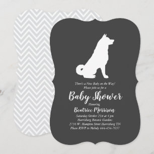 Invitation Akita Dog Baby shower genre neutre