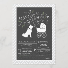 Invitation Akita Dog Baby shower genre neutre