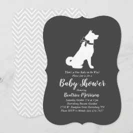Invitation Akita Dog Baby shower genre neutre