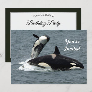 Invitation Alaska Killer Whale Photo Anniversaire