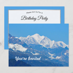 Invitation Alaska Snow Mountains Photo Anniversaire