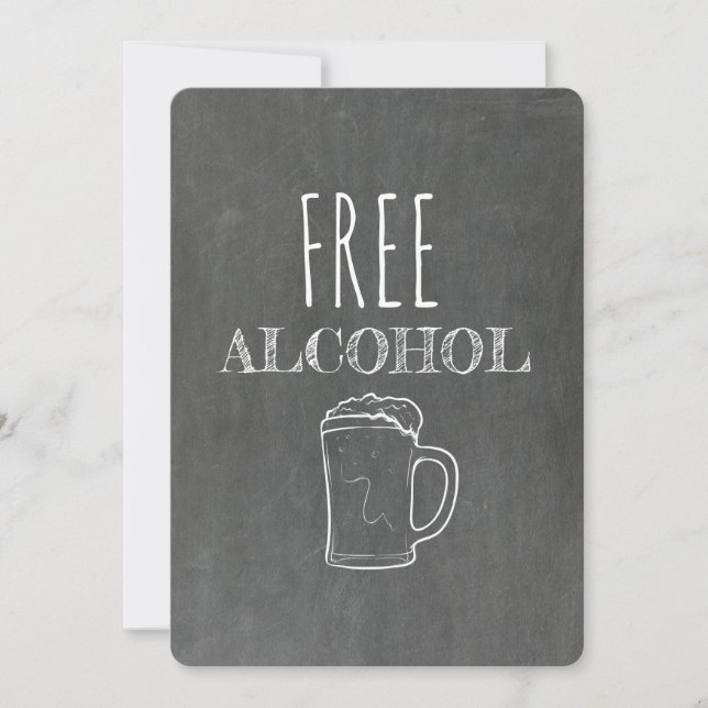 Invitation Alcool gratuit | GROOMSMAN | BEST MAN Funny Propos (Devant)