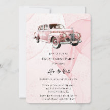 Alcool rose Floral Vintage Voiture Partie d'engage