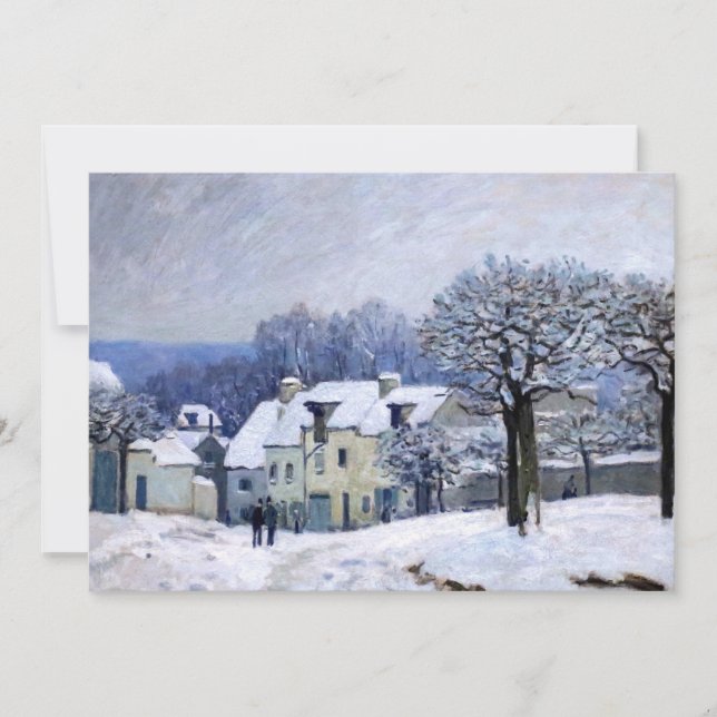 Invitation Alfred Sisley - Place Chenil à Marly, Effet Neige (Devant)
