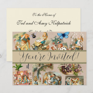 Invitation Alice à Wonderland Cheshire Cat Characters
