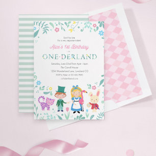 Invitation Alice au pays des merveilles   1er anniversaire d'