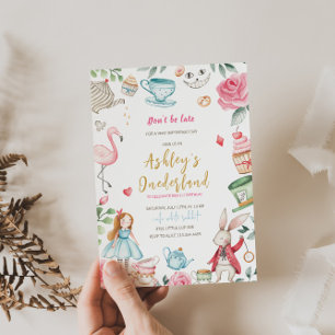 Invitation Alice au pays des merveilles 1er anniversaire Invi