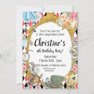 Invitation Alice au pays des merveilles Anniversaire