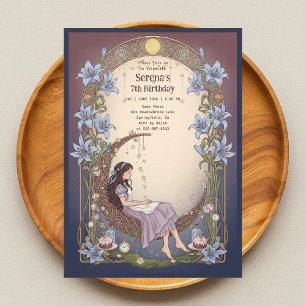Invitation Alice au Pays des Merveilles Anniversaire Lunaire