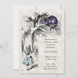 Invitation Alice au pays des merveilles Anniversaire Un anniv