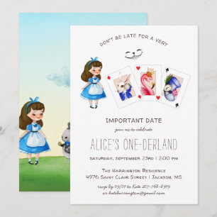 Invitation Alice au pays des merveilles Anniversaire Whimsica