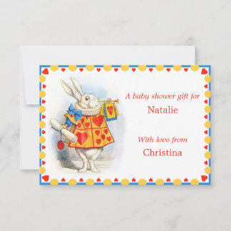 Invitation Alice au pays des merveilles Baby shower Enceinte 