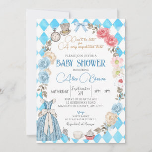 Invitation Alice au pays des merveilles, Baby shower Fairytal