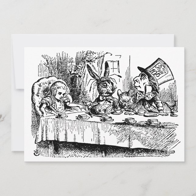 Invitation Alice au pays des merveilles Baby shower Invitatio (Devant)
