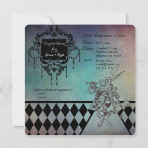 Invitation Alice au pays des merveilles Douche d'un couple