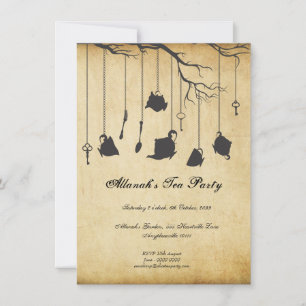 Invitation Alice au pays des merveilles fête d'anniversaire T