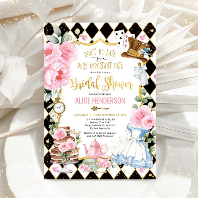 Invitation Alice au pays des merveilles Fête des mariées de T (Créateur téléchargé)
