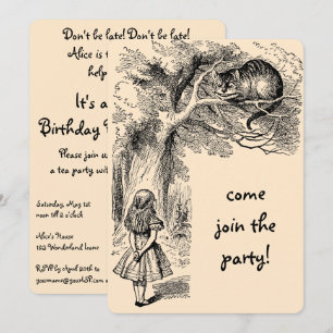 Invitation Alice au pays des merveilles Fille Anniversaire In