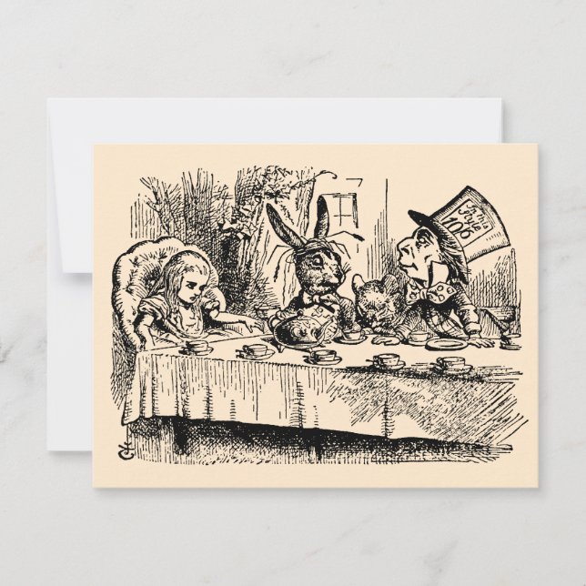 Invitation Alice au pays des merveilles Fille Anniversaire In (Devant)