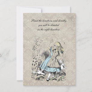 Invitation Alice au pays des merveilles Flamant rose rose fêt