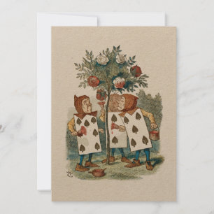 Invitation Alice au pays des merveilles Jouer des jardiniers 