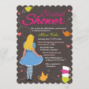 Invitation Alice au pays des merveilles : la douche de la mar