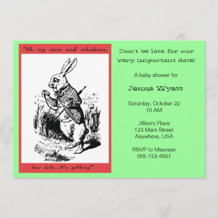 Invitation Alice au pays des merveilles - lapin blanc