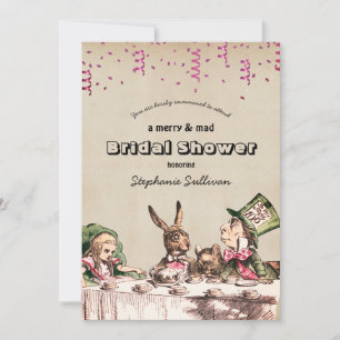 Invitation Alice Au Pays Des Merveilles Mad Bridal Shower Inv