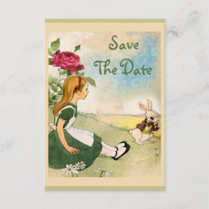 Invitation Alice au Pays des Merveilles Mariage Date à Sauveg