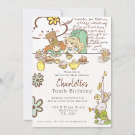 Invitation Alice au pays des merveilles Parti personnalisé