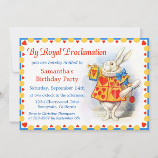 Invitation Alice au pays des merveilles Personnalisé Invitati